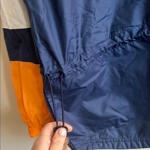 Nike 2000s Vintage Navy, White and Orange Windbreaker Back Spellout Jacket - Picture 5 of 7